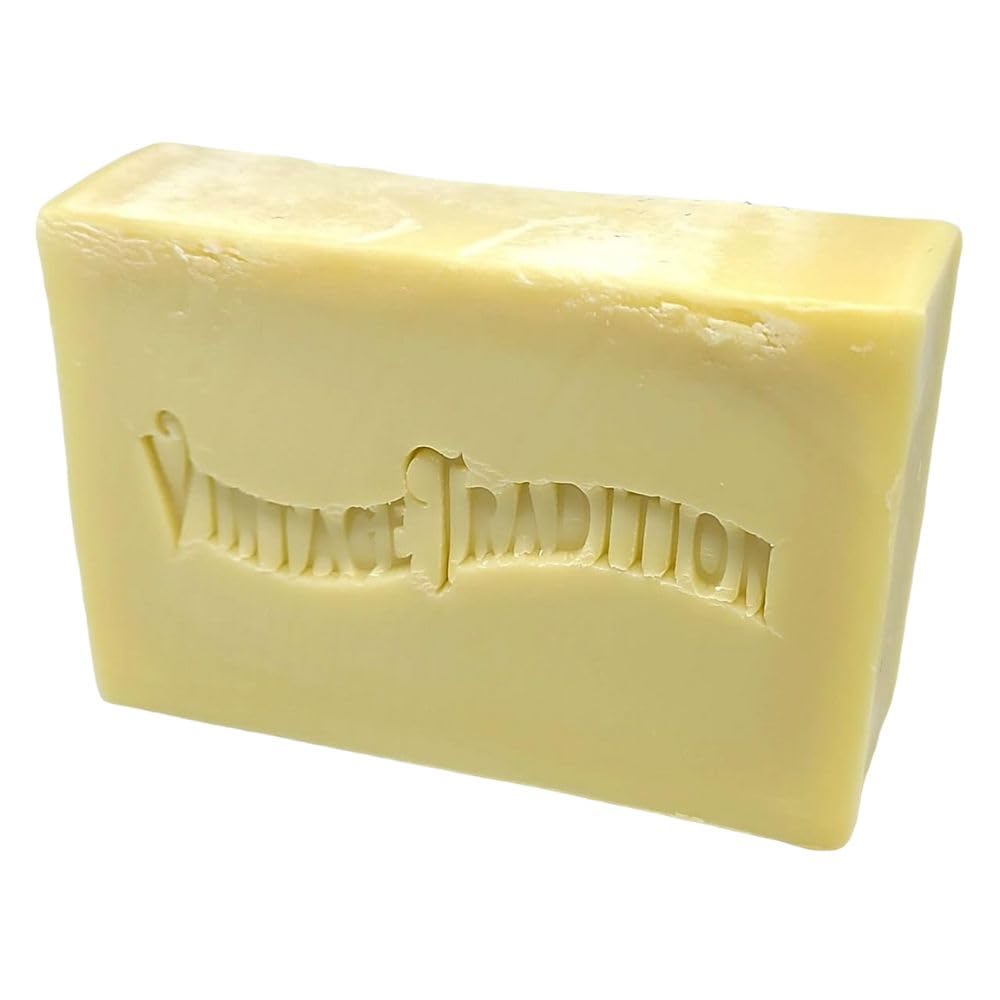 Vintage Tradition Premium Unscented Olive Oil Balm Soap - Gentle, All-Natural, Luxury Bar Skincare for All Skin Types