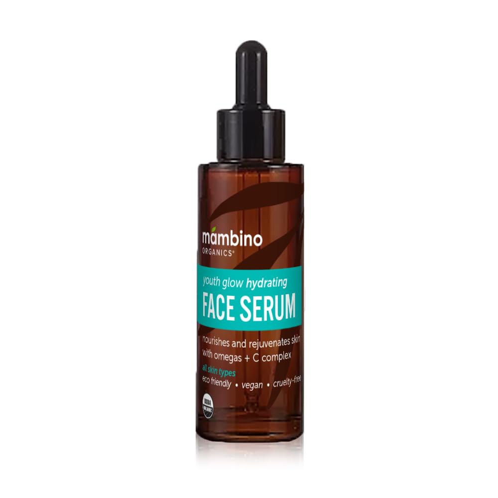 Youth Glow Hydrating Serum - Organic, Face Serum with Namibian Marula - Nourishing Omegas & Vitamin C for Dryness, Dark Spots, D
