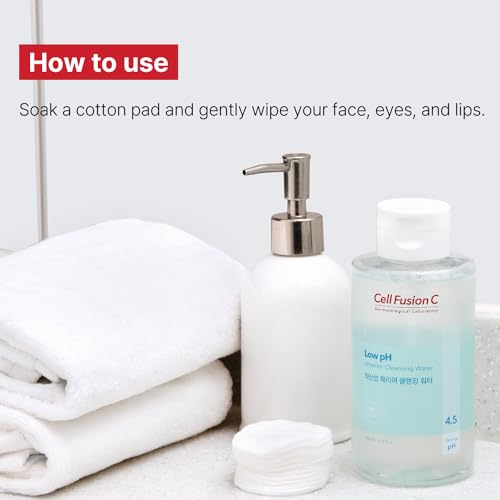Cell Fusion C Low pH pHarrier Cleansing Water, pH Balancing Cleansing Water for Sensitive Skin, Gentle Exfoliation with PHA, No