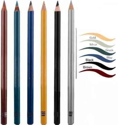 Single Apply Eyeliner| Waterproof Eyeliner | Set Of 6(Multicolor01) 1.9 G (Gold, Sliver, Green, Royal Blue, Black Brown) | Make