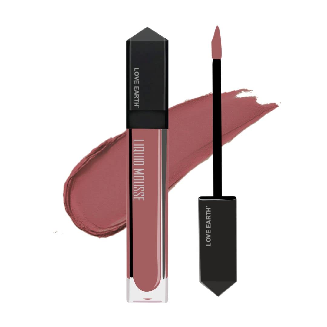 Love Earth Liquid Mousse Lipstick - Peach Mojito Matte Finish | Lightweight, Non-Sticky, Non-Drying,Transferproof, Waterproof | 