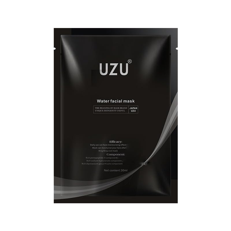 BeautyMall 1 Pack of 5 Sheets UZU Black Water Facial Mask, Purifying Moisturizing Mask Soothing Hydrating Refreshing Facial Mask