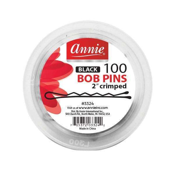 Annie 100 Count Bob Pins 2 Ball Tipped Crimped #3324 Black