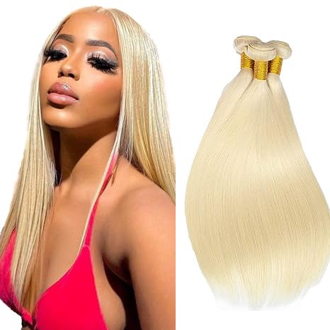 #613 Blonde Bundles Straight Bundles Human Hair 18 20 22 Inch Unprocessed Brazilian Virgin Weave Hairs Honey Blonde 3 Bundle 50 