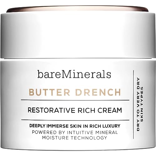 Bareminerals Butter Drench Restorative Rich Face Cream, Hydrating Face Lotion, Helps Skin Retain Moisture, Soothes Dry Skin, Non