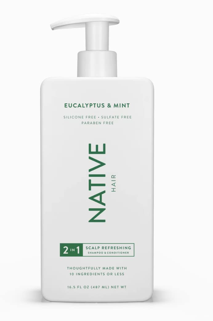 Native Eucalyptus & Mint 2in1 Shampoo and Conditioner, Scalp Refreshing |Sulfate Free, Paraben Free, Dye Free, with Naturally 