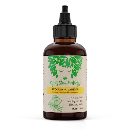 Multiuse Avocado + Vanilla Oil Medley For Face, Body, And Hair - Natural Avocado Oil, Shea Nut Oil, Vanilla Essential Oil, And V