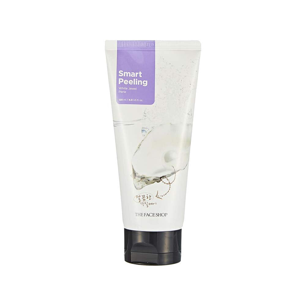 The Face Shop Smart Peeling White Jewel Gentle Exfoliator Face Scrub With Pearl Powder Extracts For Brightening| Removes Tan And