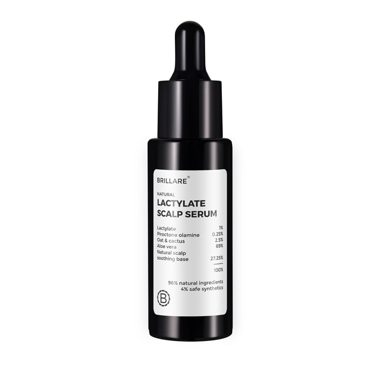 Brillare Lactylate AntiDandruff Serum For Hair & Scalp | Clears Dandruff, Itch & Flakes | Natural Scalp Moisturizer With Aloe V