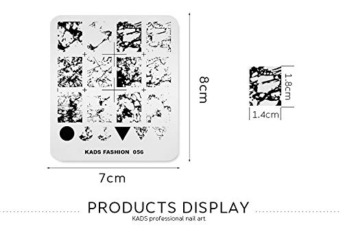 Kads Nail Art Stamping Plate Marble Nail Template Nail Art Design Tool Nail Diy Design Image Plate (Fa056)