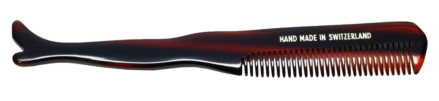 Speert #1619 Acetate Tortoise Mustache Comb Men Thick Coarse Curly Cut Beard Grooming Barber Styling Handmade In Switzerland