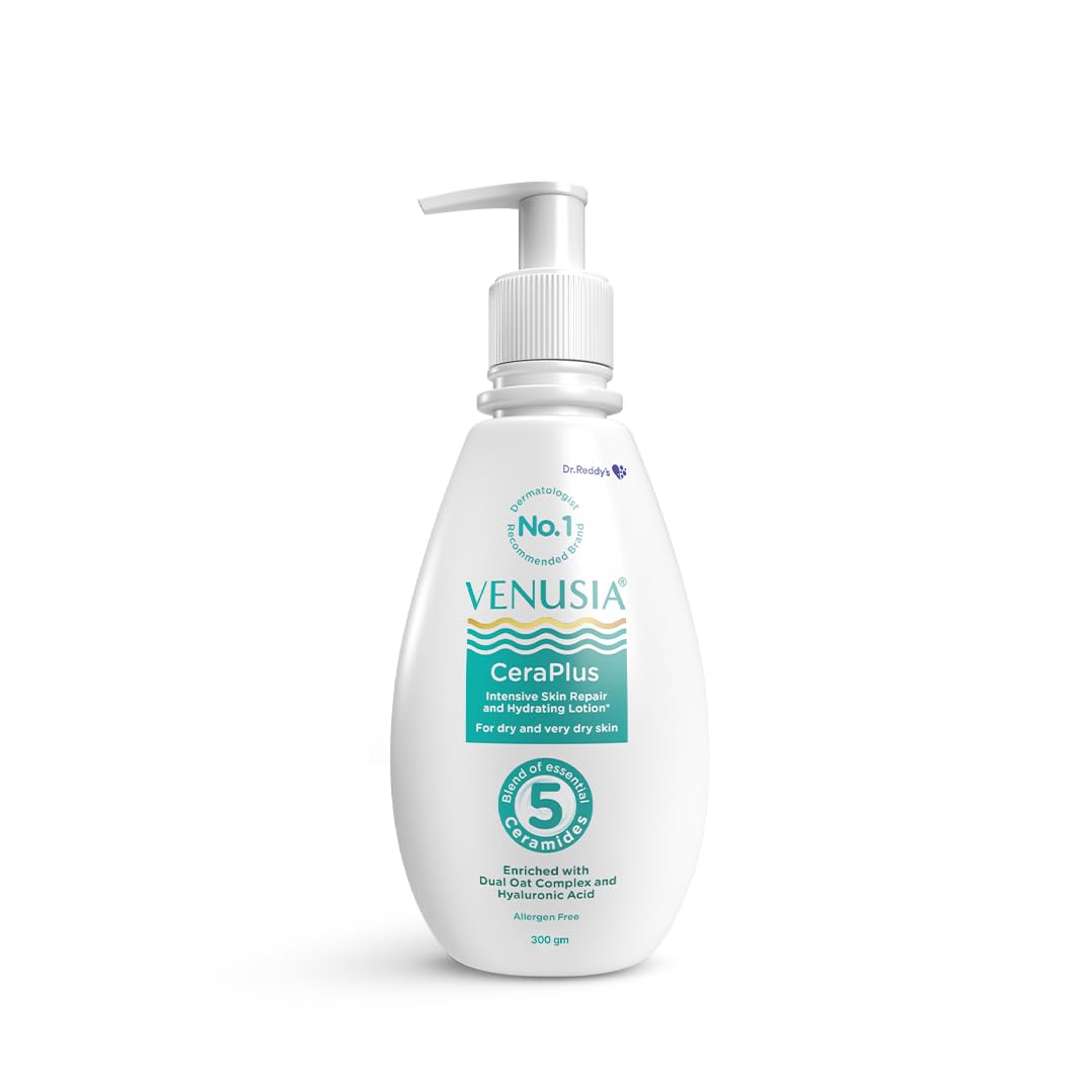Venusia Ceraplus Lotion For Dry Skin - 5 Essential Ceramides For Deep Moisturization & Barrier Repair I With Oat Oil & Oat Extra
