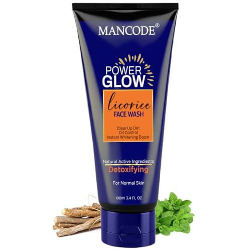 Mancode Power Glow Face Wash For Men With Licorice Extract, Best Oil Control Face Wash For Men, Ideal For All Skin, Deep Cleansi