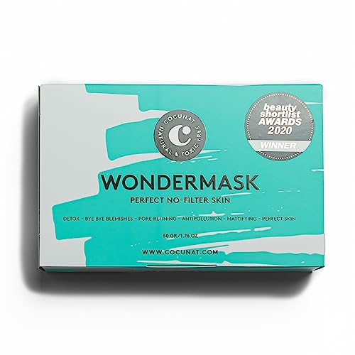 COCUNAT  Wondermask  Cleansing Face Mask  Detoxifies, Exfoliates and Closes and Refines Pores  Clay Mask  Combination and Oily S