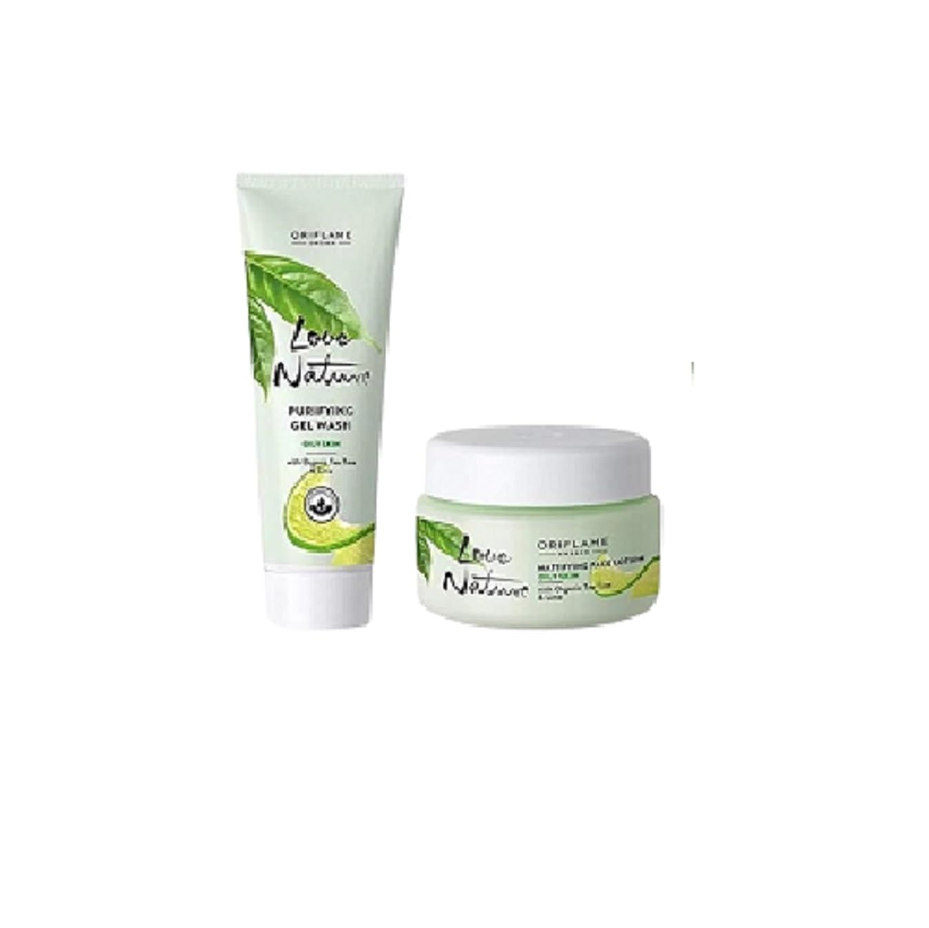 Oriflame Love Nature Mattifying Face Lotion With Organic Tea Tree & Lime 50 Ml With Purifying Gel Wash With Organic Tea Tree & L