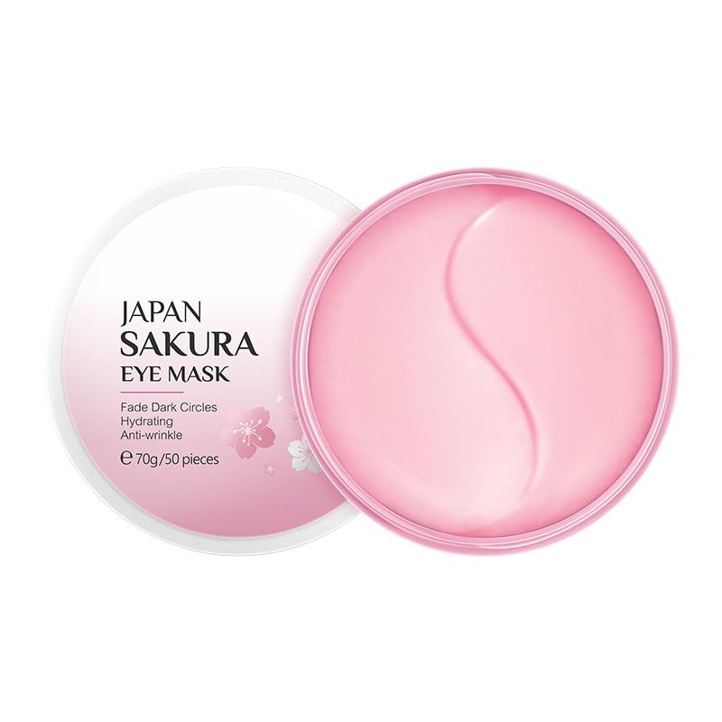 BeautyMall 1 Box Sakura Eye Mask Soothing Lifting Firming Moisturizing Firming Eye Mask, 70g / 50 Pieces