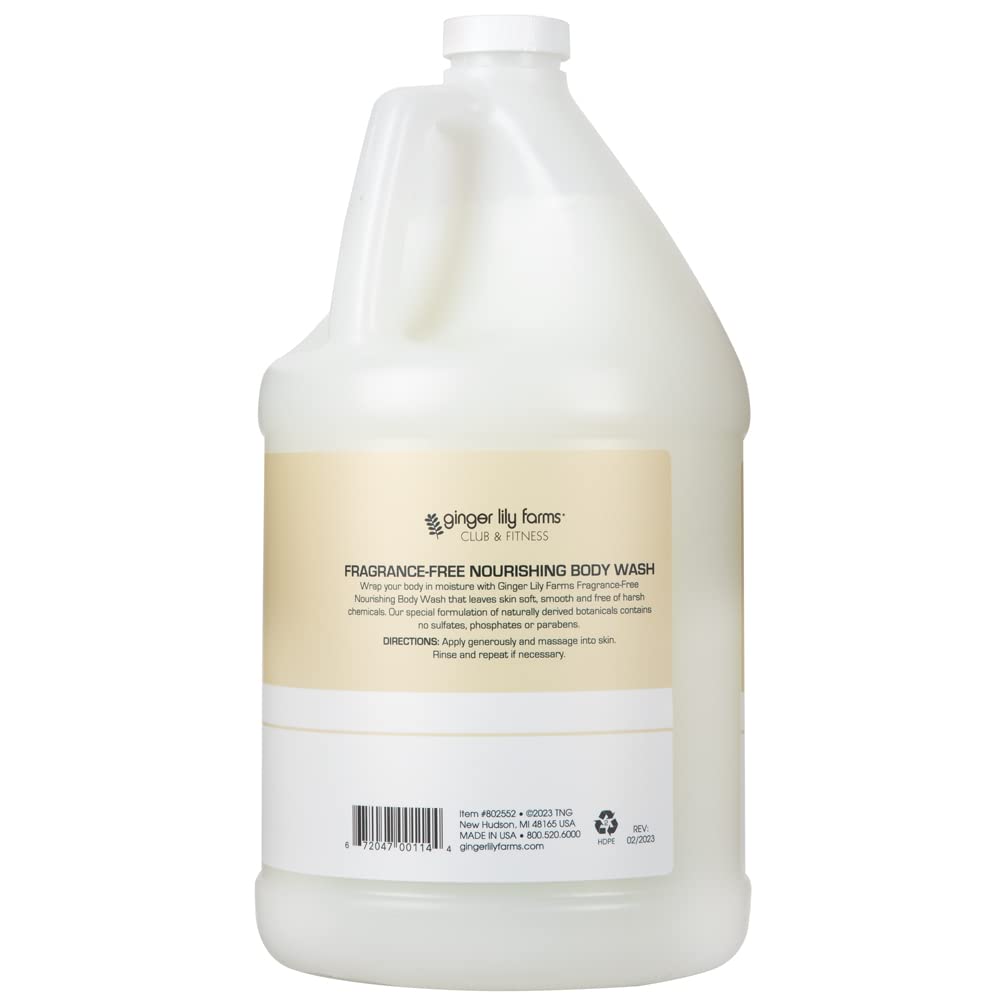 Ginger Lily Farms Club & Fitness Nourishing Body Wash, 100% Vegan & Cruelty-Free, Bath & Shower Gel For Men And Women, Fragrance