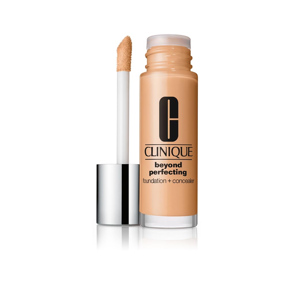 Clinique Beyond Perfecting Liquid Lightweight Full Coverage Foundation + Concealer For Dry Combination to Oily Skin Types, Oat, 