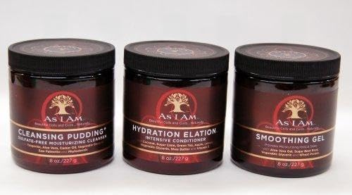 As I Am Cleansing Pudding + Hydration Elation + Smoothing Gel 8Oz Each 3 Pcs Set