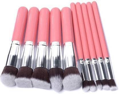 Sunisa Soft Bristle Light Weight 10 Pink Makeup Brushes Set For WomenS & GirlS  (Pack Of 10)