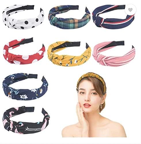 Truvic Korean Style Knot Plastic Headband Fabric Knot Plastic Headband, Stylish Hair Accessories For Girls, Teens And Women Pack