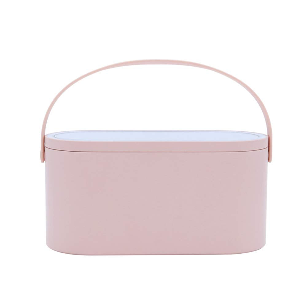 AMYESE 2024 Makeup Case with Mirror, Portable Cosmetics Box with LED Lighted Mirror for Bedroom, Travel, Multi-purpose Makeup Or