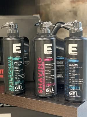 E Elegance Barber Accessories - Transparent Shaving Gel For Men Or Women, Aquatic/Acive Earth Fragrance - The Ultimate Shaving S