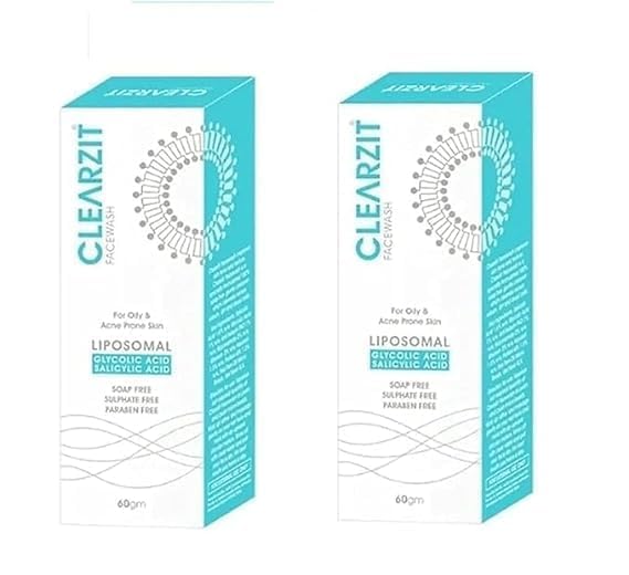 Clearzit Face Wash For Oily & Acne Prone Skin | Sulphate Free, Paraben Free Each60G (Pack Of 2)