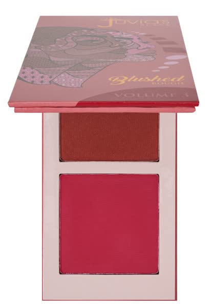 Juvia's Place Blushed Duo Blush Volume3 - Two Tone Pigmented Buildable Pressed Mineral Powder - Rosy Natural Cheeks Matte Fresh 