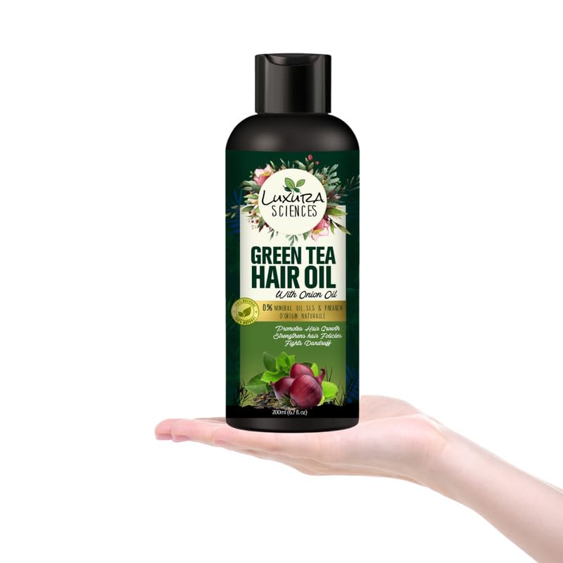 Luxura Sciences Green Tea Hair Oil | Controls Dandruff & Hair Loss | Enhance Regrowth & Strengthen Weak Follicles | Makes Hair S