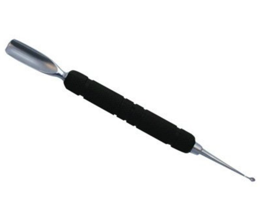 Satin Edge Rubber Grip Cuticle Pusher and Spoon Nail Cleaner, 8 Ounce - 2 PACK