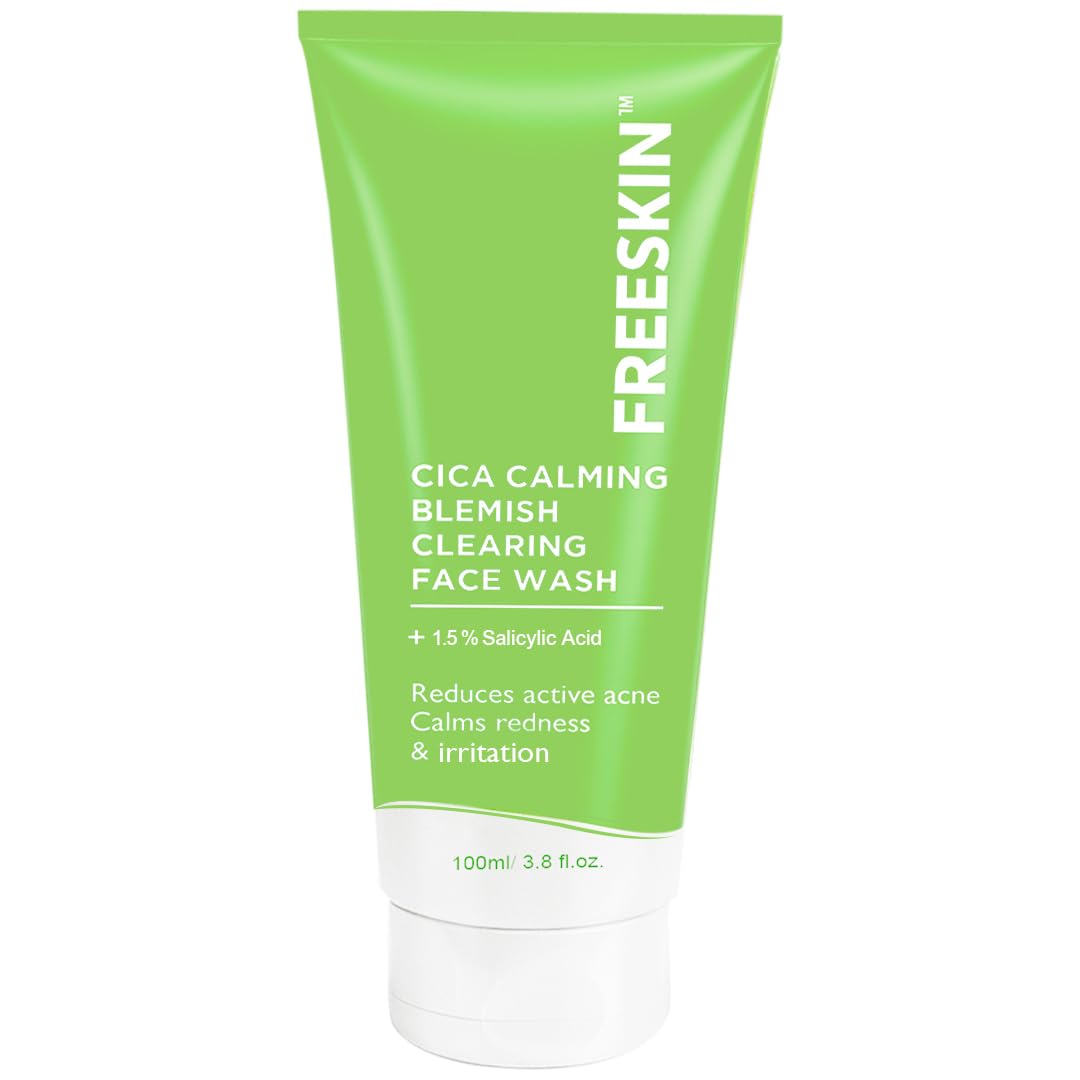 Freeskin Cica Calming Blemish Clearing Face Wash With 1.5% Salicylic Acid  Helps Reduce Acne, Clear Blemishes, Soothe Redness &