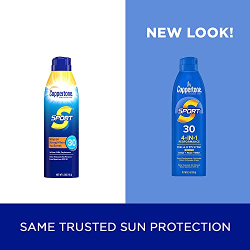 Coppertone Sport Sunscreen Spray Spf 30, Water Resistant Sunscreen, Broad Spectrum Spray Sunscreen Spf 30, 5.5 Oz Spray