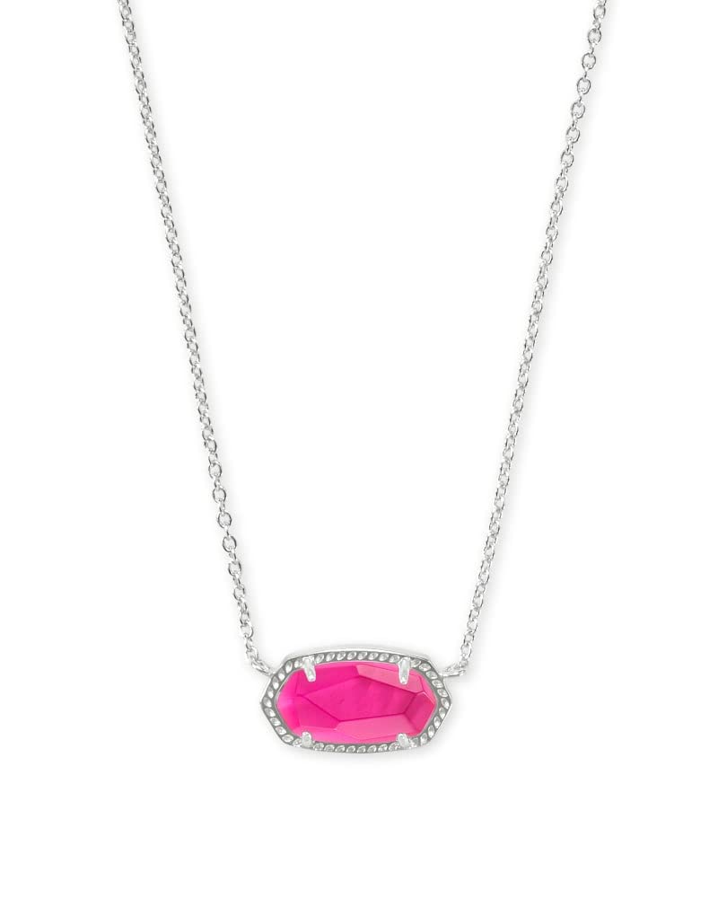 Kendra Scott Elisa Pendant Necklace for Women, Fashion Jewelry, Rhodium-Plated, Azalea Illusion