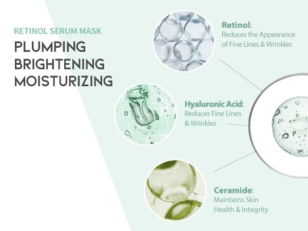 #Ootd Retinol + Hyaluron Serum Korean Sheet Mask Sheet Gift Pack [20 Count] Plumping Glowing Luminating Hydrating Rejuvenating S