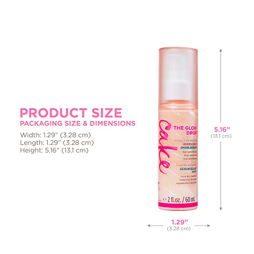 Cake Beauty Glow Drop Iridescent Shine Serum, Vegan, 2 oz, Pink, Sulfate-Free