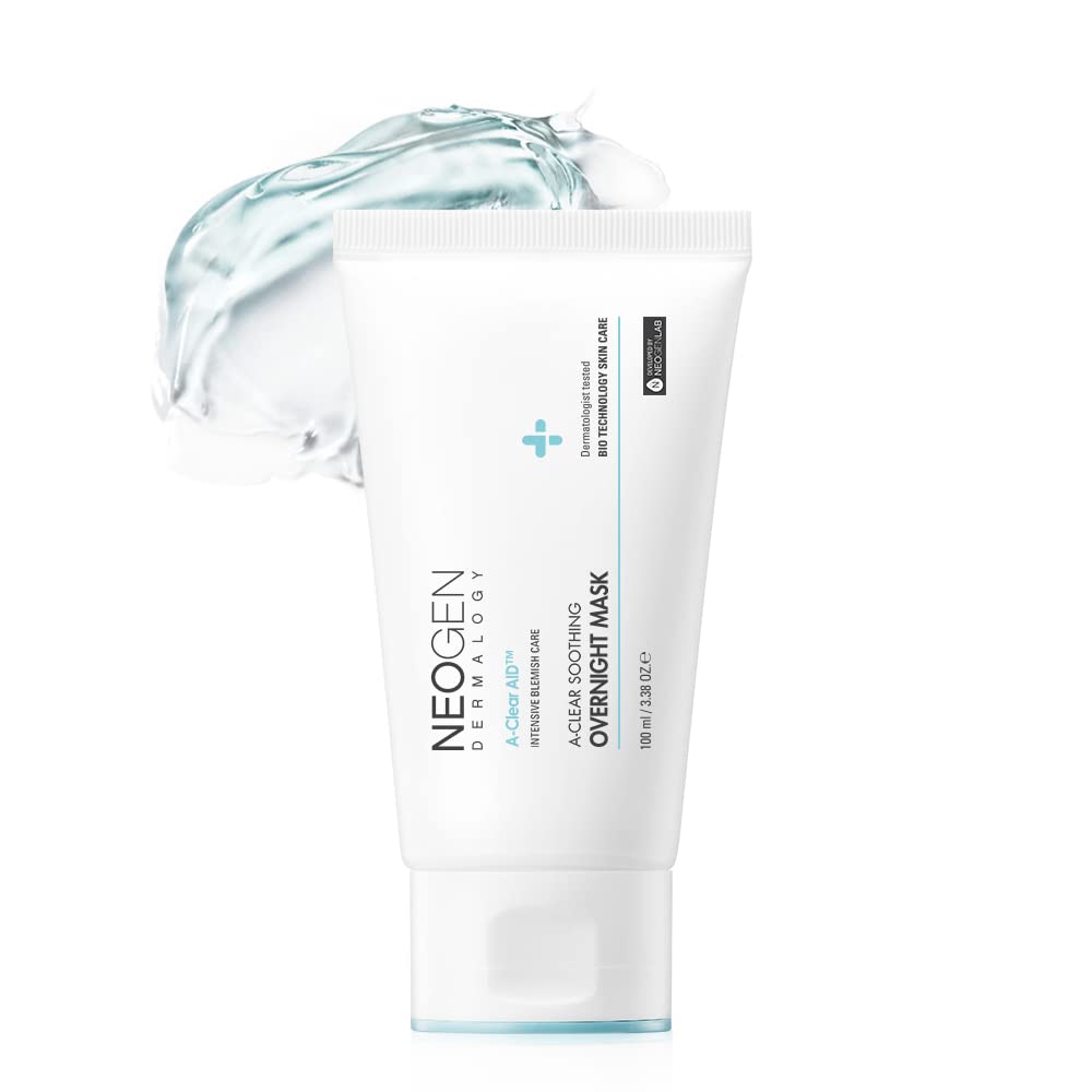 NEOGEN A-Clear Soothing Overnight Mask 3.38 oz (100ml) - Soothing Sleeping Mask, Dead Skin & Sebum Control with Salicylic Acid, 
