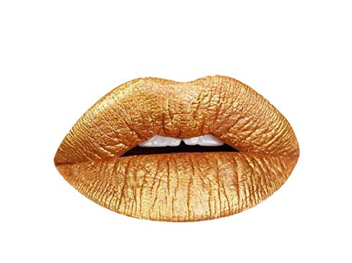 Aromi Gold Digger Metallic Liquid Lipstick, Bronze Yellow Lip Color With Shimmery Finish, Long-Lasting Makeup, Handmade (Gold Di
