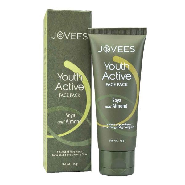 Jovees Herbal Youth Active Face Pack | With Argan & Almond Oil | Makes Your Skin Firm | Fine Lines | Lightens Suntan, Dark Spots
