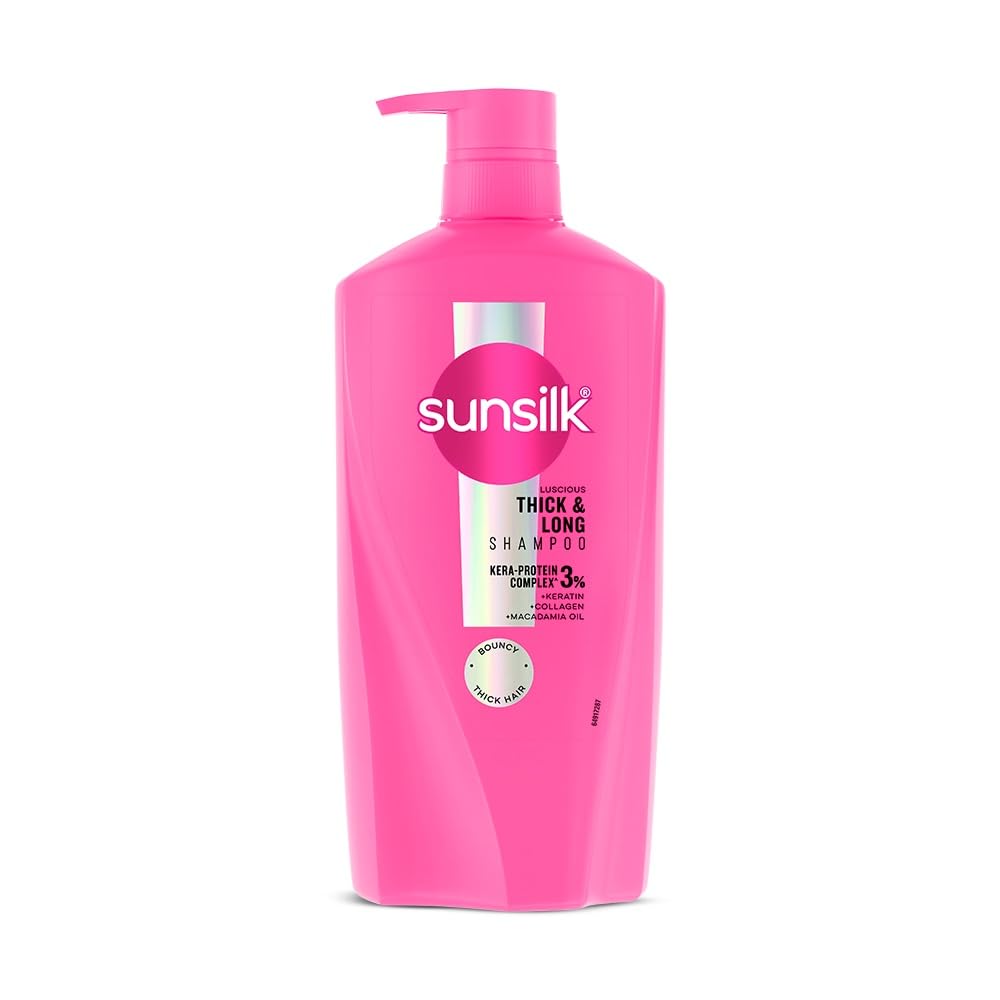 Sunsilk Luscious Thick & Long Shampoo 650 Ml || With 3% Kera-Protein Complex - For Thicker, Bouncier Hair