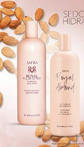 Jafra Royal Almond Body Oil And Body Lotion Big Size16.9Oz Each