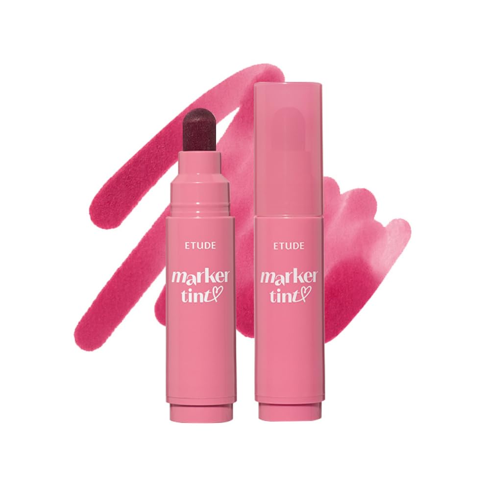 Etude Dear Darling Marker Tint #2 Mono Plum | Hydrating & Long Lasting Lip Stain | High Pigmented Lip Maker With Easy Drawing Ti