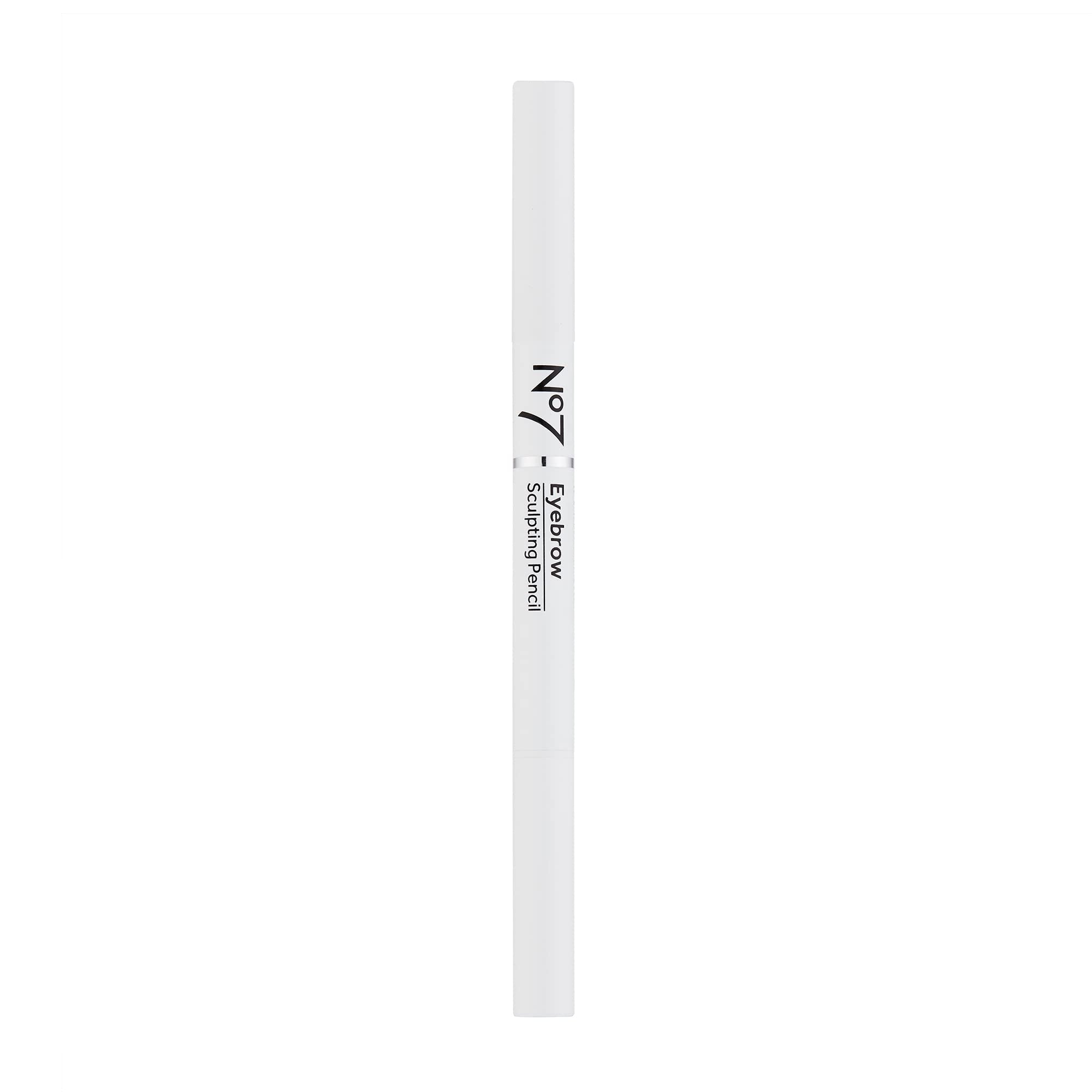 No7 Beautiful Eyebrows Sculpting Pencil - Black - Precision-Tip Eyebrows Pencil with Angled Brush Tip - Sculpting Brow Pencil wi