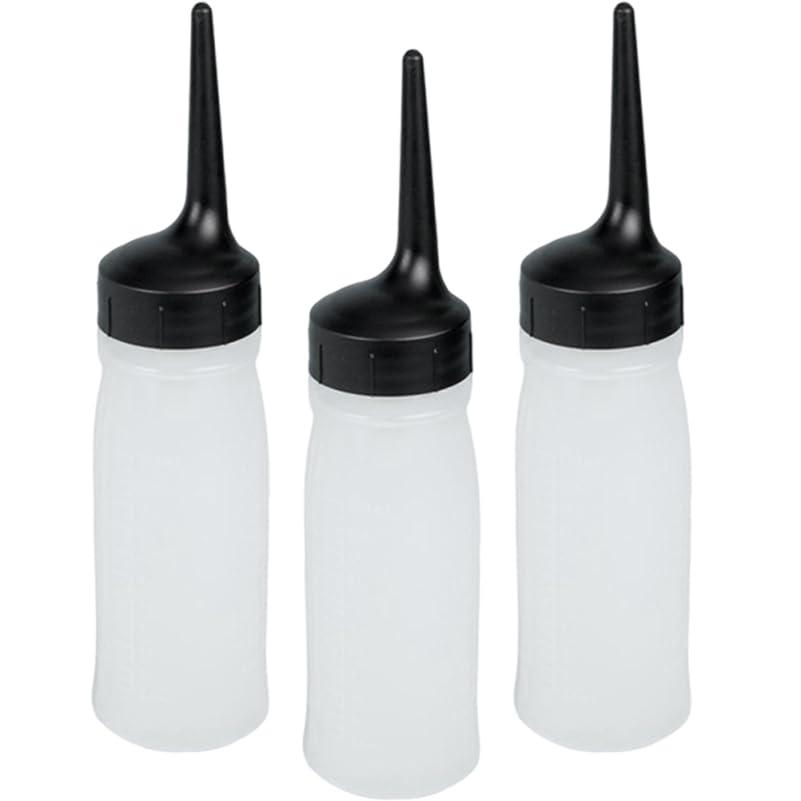 Didiseaon 3Pcs Hair Dye Applicator Squeeze Bottle Plastic Refillable Liquid Container For Beauty Stylist Coloring Perming Shampo