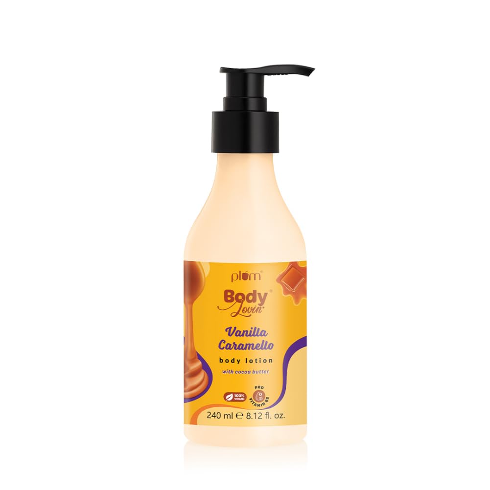 Plum Bodylovin Vanilla Caramello Body Lotion | Cocoa Butter & Vitamin B5 For Deep Moisturization | Non-Greasy | Soft & Glowing 