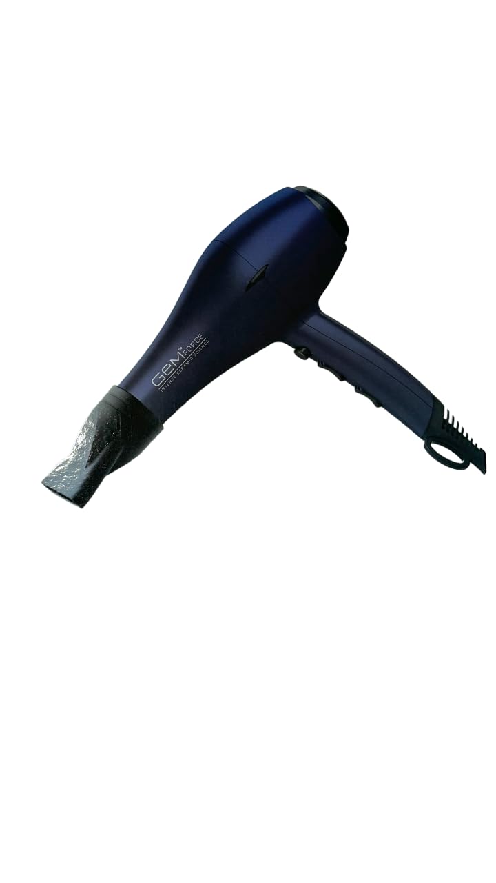 Gem Force Intense Ionic Ceramic Science Hair Dryer (Navy), 1 Count (Pack of 1)