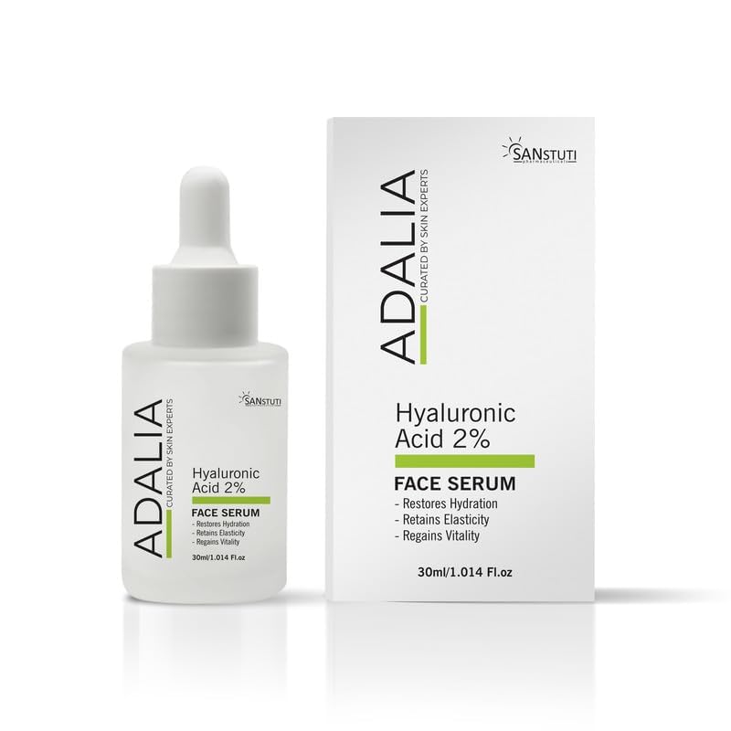 Adalia Hyaluronic Acid 2% Face Serum For Deep Hydration, Dry & Dehydrated Skin, Lightweight Moisturizing Serum For Glowing Skin,