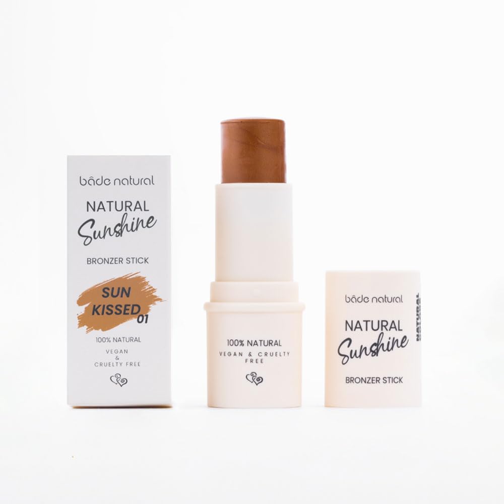 Bade Natural Bronzer Stick Sun Kissed 01  100% Natural Creamy Contour & Glow Stick  Mica Mineral Radiance, Hydrating & Blendab