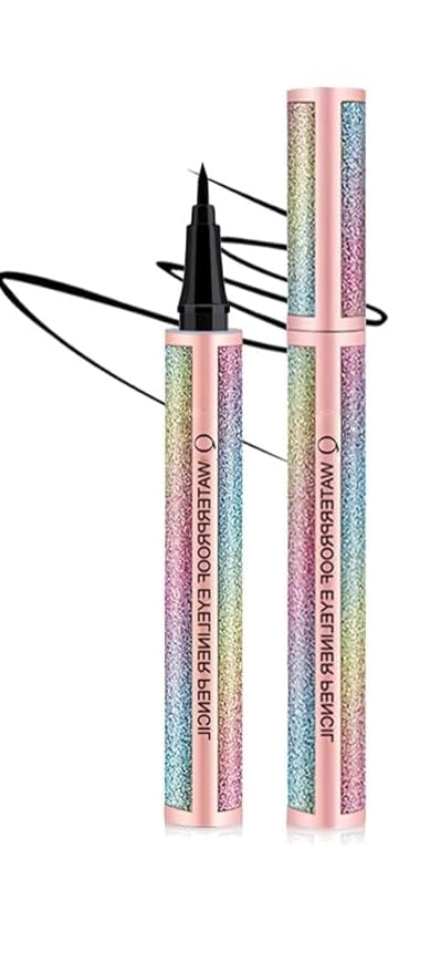 Cosmetics Rainbow Golden Real Pen Eyeliner Black Matte Finish Smudgeproof Waterproof & Transferproof 24 Hr Long Stay Formula  D