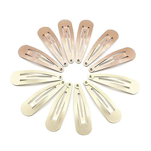 Dofash 5Cm/2In Metal Snap Hair Clips For Women Hair Barrettes Hair Grips Hair Accessories Girls Hair Clips 12 Count/Caramel Blon